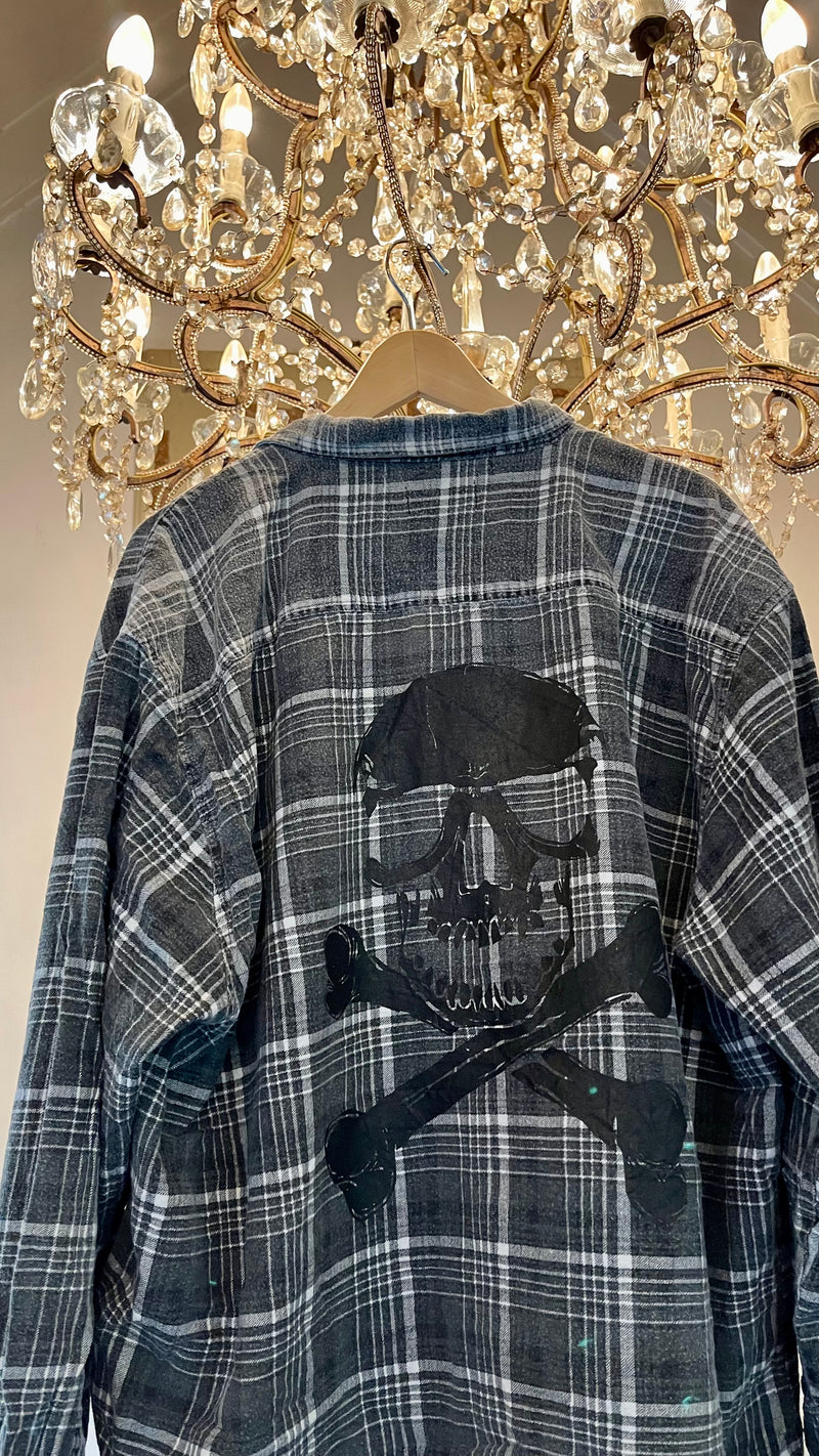 Vintage Flannel - Skull Print   - Number 110 - Size - Medium