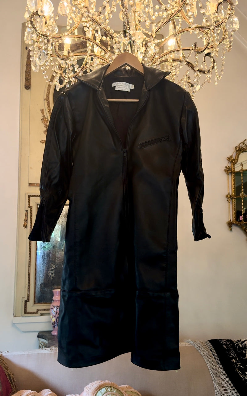 Garage Sale - Leather Dress sample - size 10 - plus 30 percent extra discount on checkout!