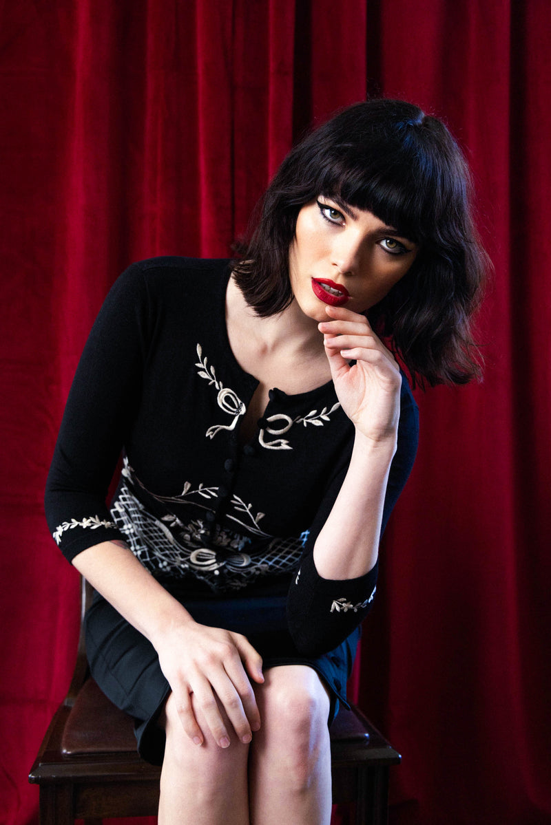 The Marie Antoinette Black Cardigan