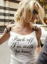 The F*ck Off I'm With The Band Singlet - White
